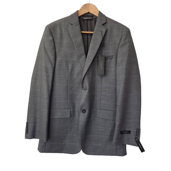 Marc New York Casselman Blazer Suit Jacket Mens Size38 Reg Gray Windowpane NWT